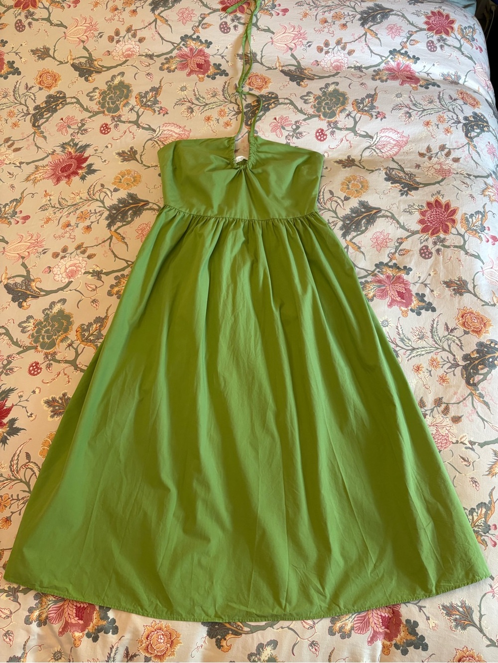 OAK + FORT Olive Green Halter Maxi Dress